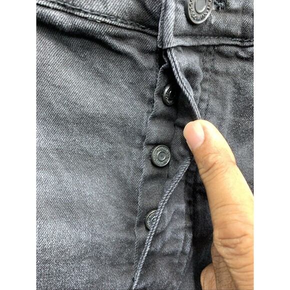 BooHoo Man Denim Jeans Men's Button Fly Black Distressed Hip Hop Size 38X32 - Picture 4 of 16